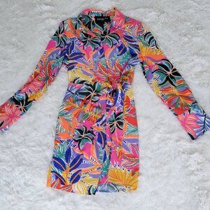 Royalty by Maluma Tropical Print Multi Color Wrap Dress